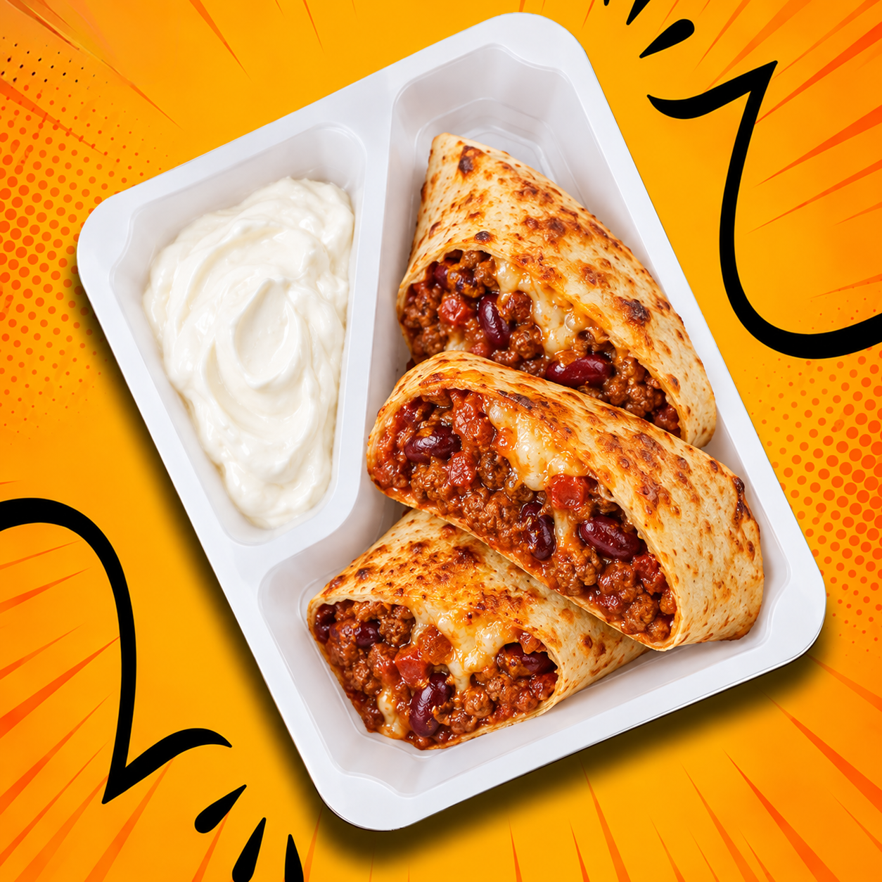 Tortilla zapiekana z chili con carne